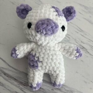 Purple Crochet Cow Plushie